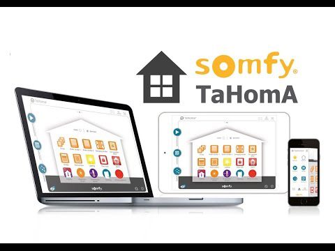 A Somfy TaHomA okosotthon-vezérlés kezelőfelülete laptopon, tableten és telefonon